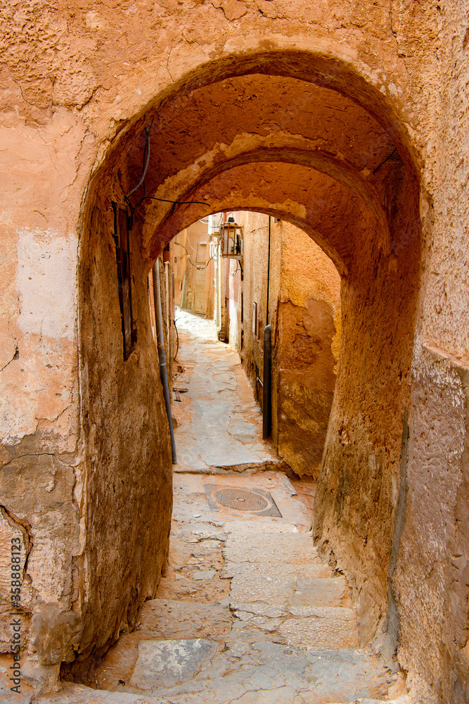 Architecture of Ghardaia (Tagherdayt), Algeria, located along Wadi Mzab, UNESCO world heriatage site