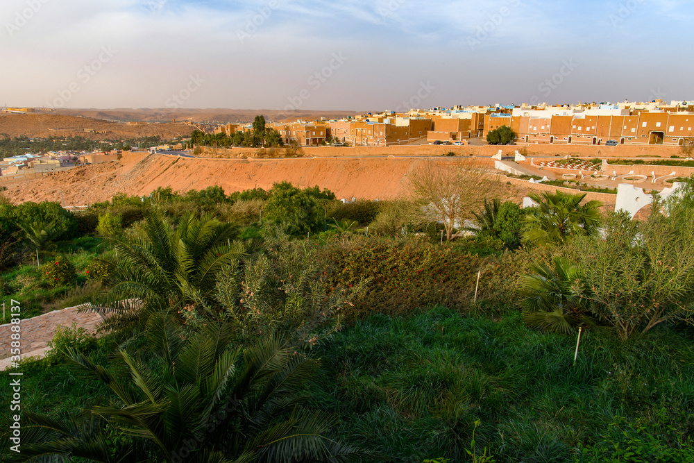 Nature of Ghardaia (Tagherdayt), Algeria, located along Wadi Mzab, UNESCO world heriatage site