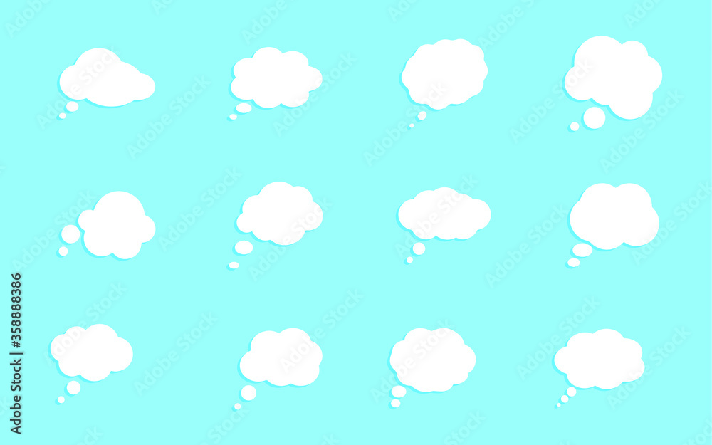 Speech or think bubble set. Empty communication cloud. Vector design element. EPS 10 Speech or think bubble set. Empty communication cloud. Vector design element. EPS 10