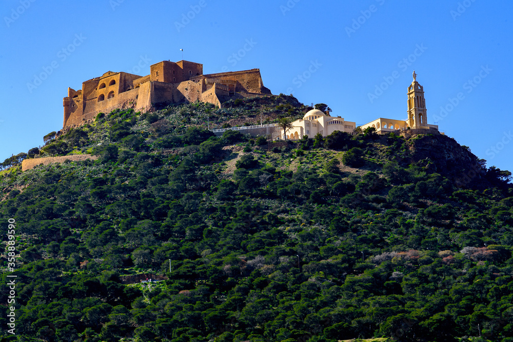 Obraz premium Santa Cruz fort of Oran, a coastal city of Algeria