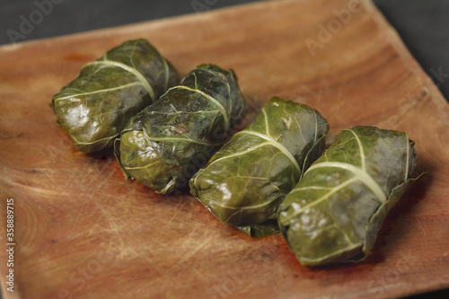 Malfouf or malfoof: lebanese stuffed cabbage rolls photo