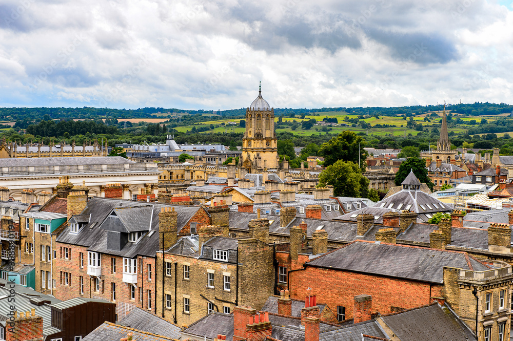 Panorama of Oxford, England. Oxford is known as the home of the University of Oxford