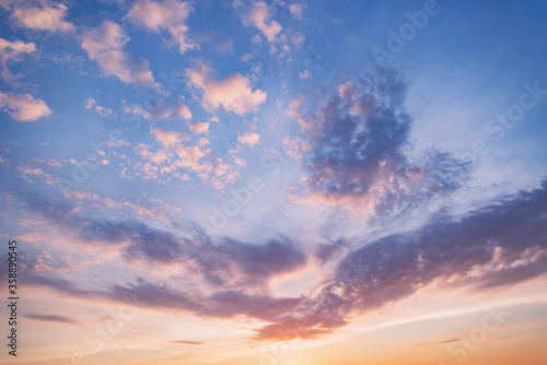 Amazing cloudscape on the sky at sunset time. © serjiob74