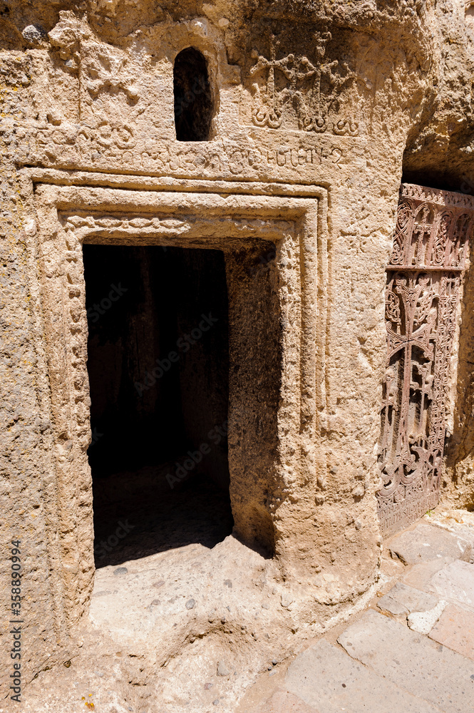 It's Monastery of Geghard, unique architectural construction in the Kotayk province of Armenia. UNESCO World Heritage It's Monastery of Geghard, unique architectural construction in the Kotayk province of Armenia. UNESCO World Heritage