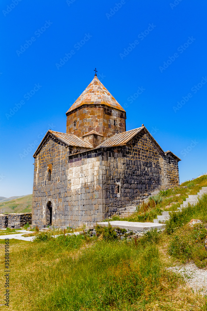 It's Sevanavank (Sevan Monastery), a monastic complex located on a shore of Lake Sevan in the Gegharkunik Province of Armenia