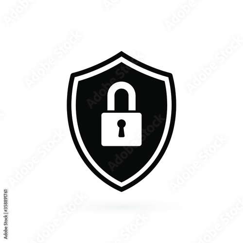 Security icon in flat style. Shield security symbol for your web site design, logo, app, UI Vector EPS 10.