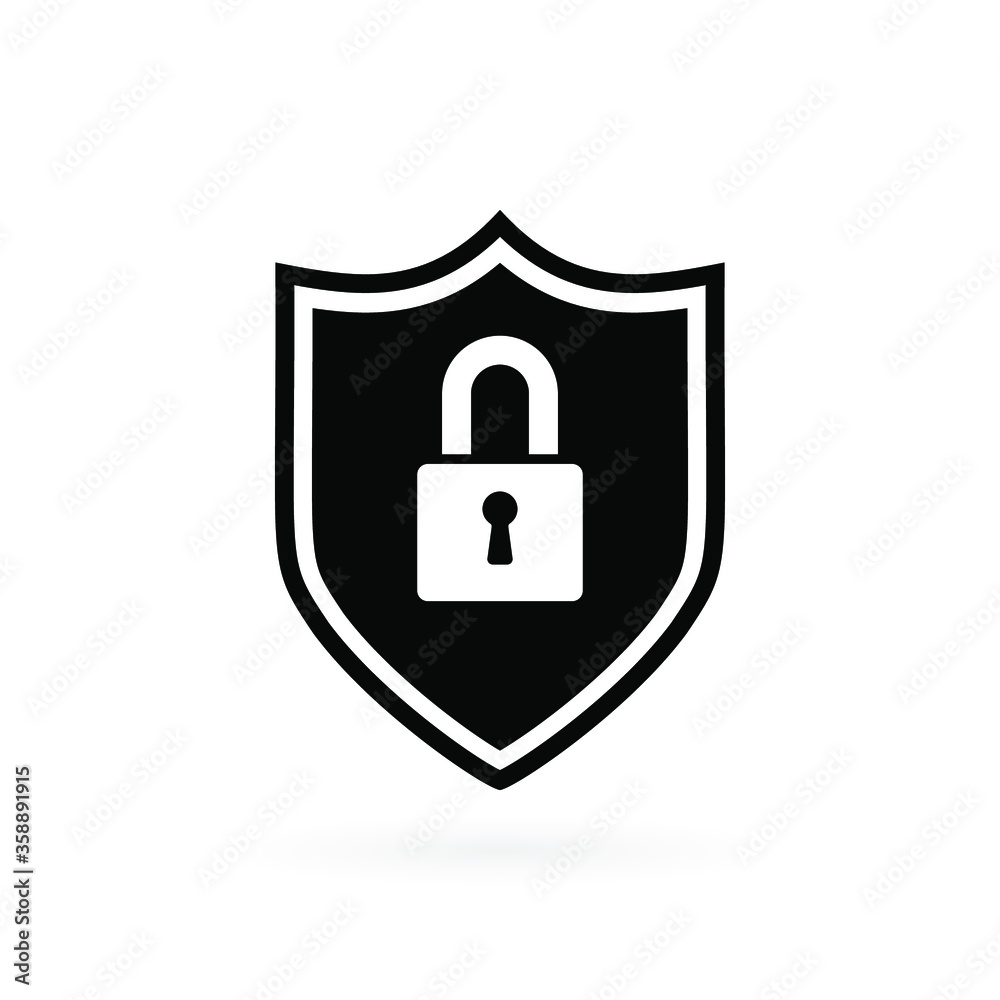 Security icon in flat style. Shield security symbol for your web site design, logo, app, UI Vector EPS 10. Security icon in flat style. Shield security symbol for your web site design, logo, app, UI Vector EPS 10.