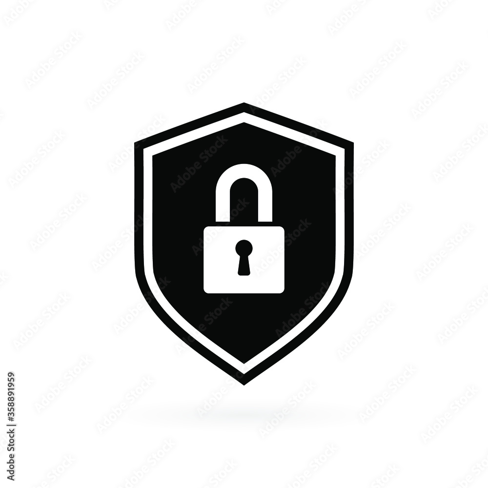 Security icon in flat style. Shield security symbol for your web site design, logo, app, UI Vector EPS 10.