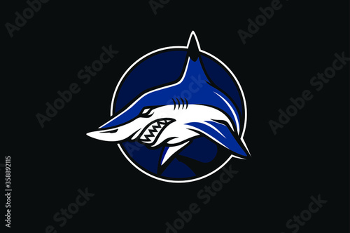 Logo Design with Aggressive Blacktip Shark 