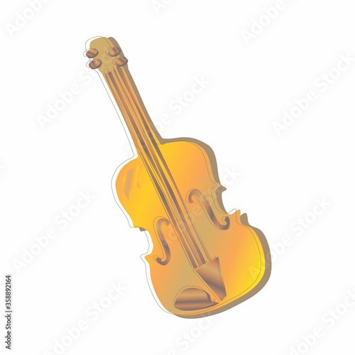 Vector illustration for double bass. bass guitar.
