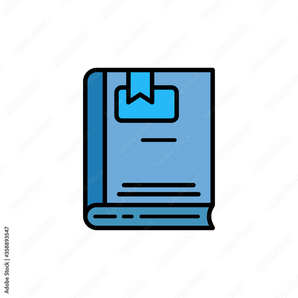book flat icon, learning symbol. design vector illustration book flat icon, learning symbol. design vector illustration