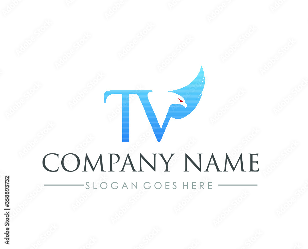 T V Eagle business logo design T V Eagle business logo design