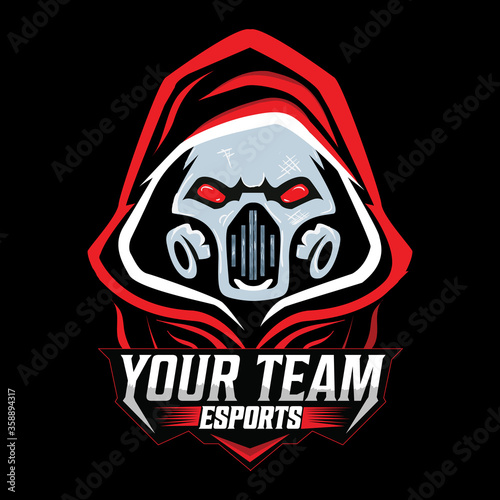 Ghost Mask Gaming Mascot Logo