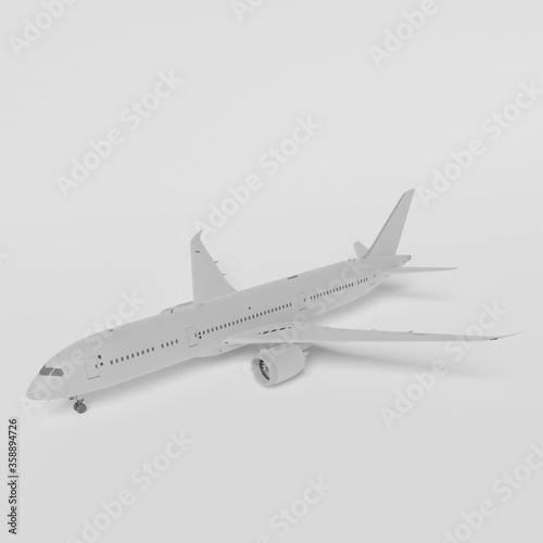 3D airplane on white background
