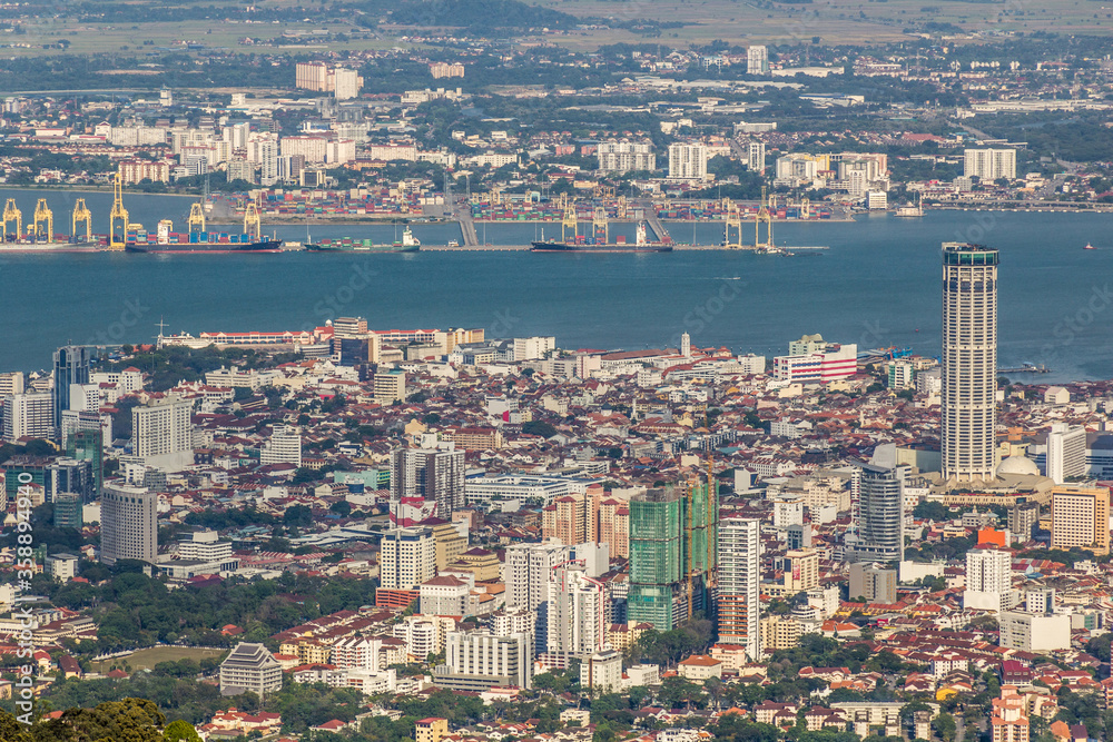 Aerial view of Penang, Malaysia