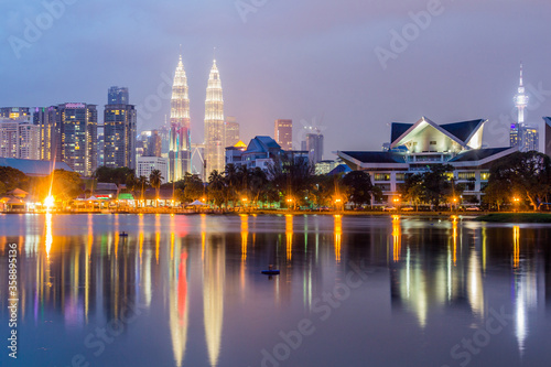 Night skyline of Kuala Lumpur  Malaysia
