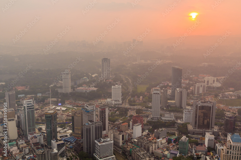 Sunset over  Kuala Lumpur, Malaysia