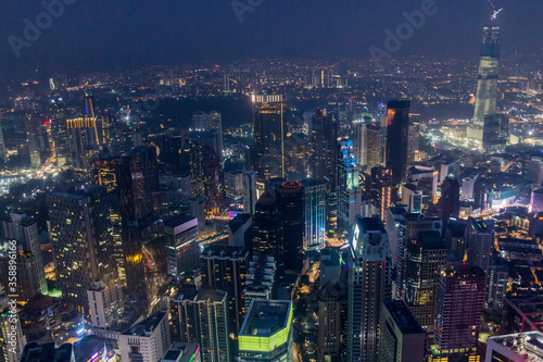 Photography Skyline of evening Kuala Lumpur, Malaysia