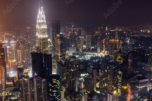 Night skyline of Kuala Lumpur  Malaysia