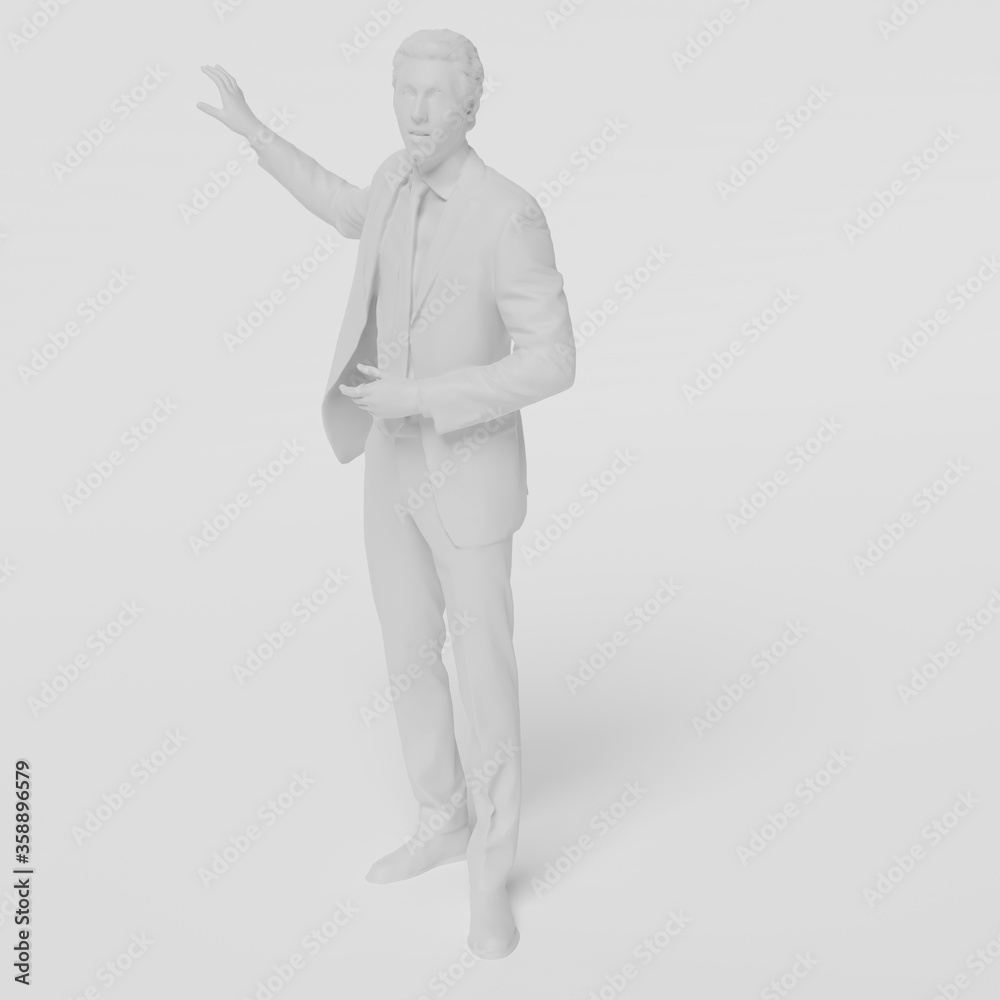 3D white business people 3D white business people