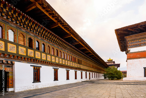 Tashichhoedzong  a Buddhist monastery and fortress  Thimphu  Bhutan  on the western bank of the Wang Chu