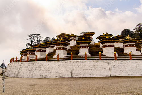 108 memorial chortens or stupas known as Druk Wangyal Chortens, Dochula Pass, Bhutan photo