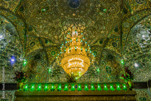 QAZVIN, IRAN - APRIL 5, 2018: Interior of Imamzadeh (Emamzadeh) Hossein shrine in Qazvin, Iran photo