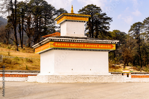 108 memorial chortens or stupas known as Druk Wangyal Chortens, Dochula Pass, Bhutan photo