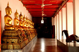 Sitting Golden Buddha Images line in church 2