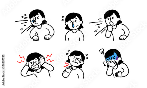 体調不良私服女性症状セット（シンプル）