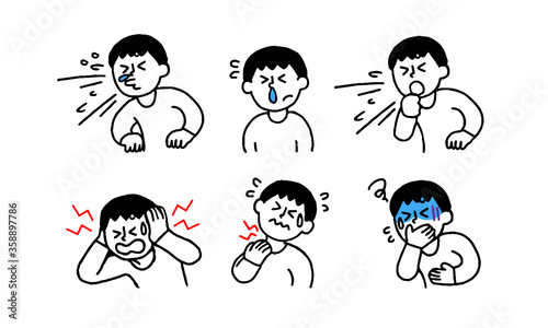体調不良私服男性症状セット（シンプル）