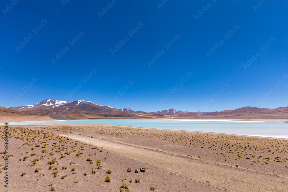 Atacama Desert, Chile. Salar Aguas Calientes. Lake Tuyacto.