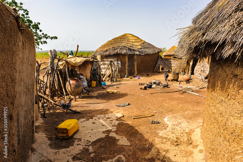 It's Close view of the poor house for living of the people of Ghana, Africa