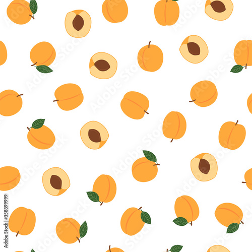 Fototapeta Naklejka Na Ścianę i Meble -  Apricot. Seamless Vector Patterns 