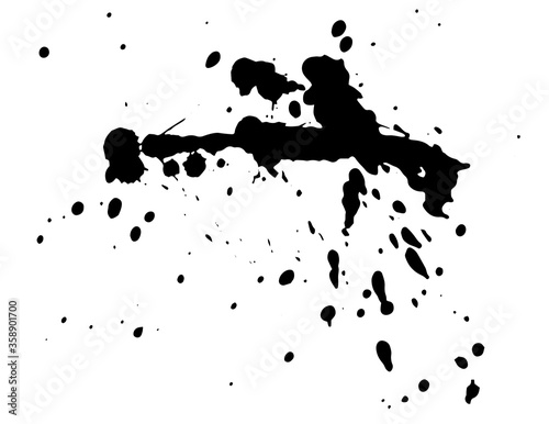 Black paint splash isolated, vector illustration