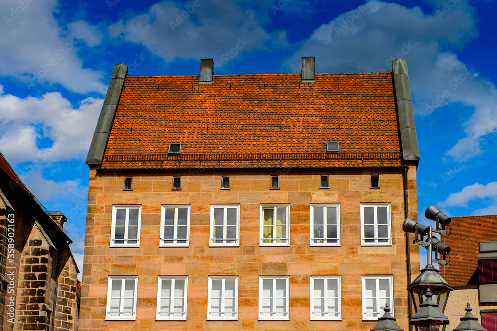 Fototapeta premium Architecture of Nuremberg, the largest in town in Franconia, Bavaria state, Germany