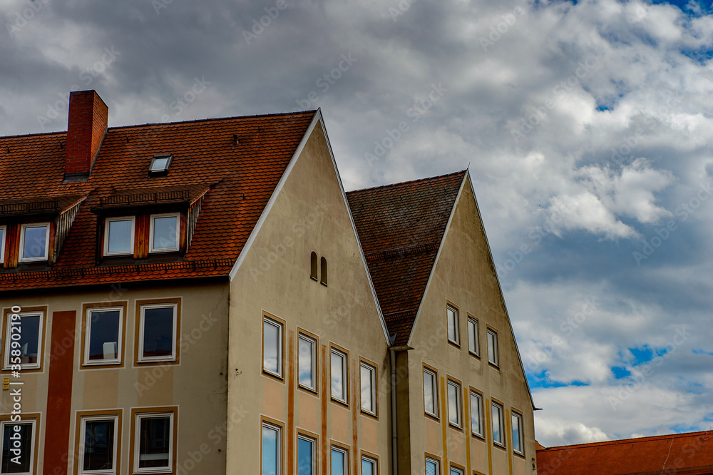 Architecture of Nuremberg, the largest in town in Franconia, Bavaria state, Germany