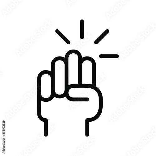 Hand knocking on door icon. Line style. Vector illustration. EPS 10
