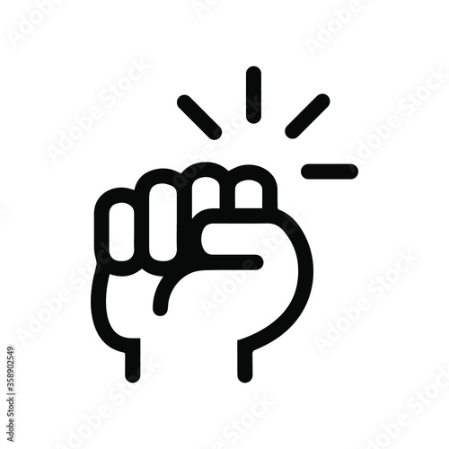 Hand knocking on door icon. Line style. Vector illustration. EPS 10