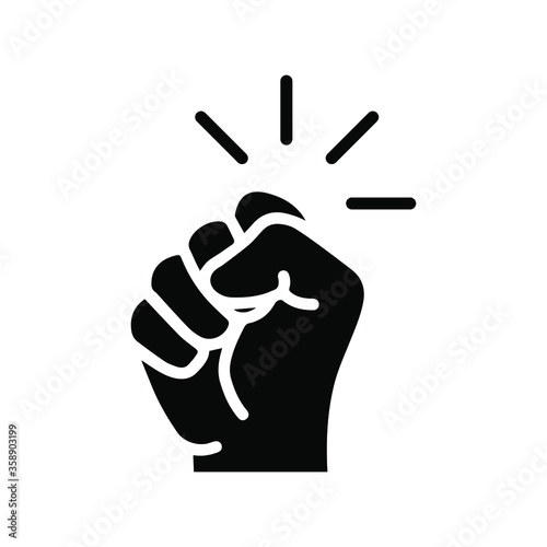 Hand knocking on door icon. Solid style. Vector illustration. EPS 10
