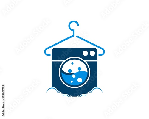 laundry machine with hangers