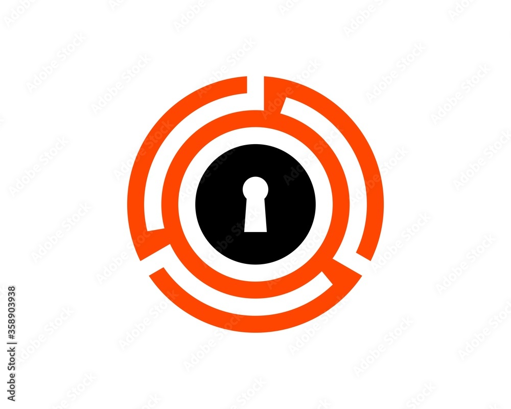 Abstract circle with lock inside Abstract circle with lock inside