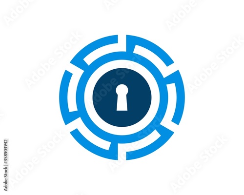 Abstract circle with lock inside