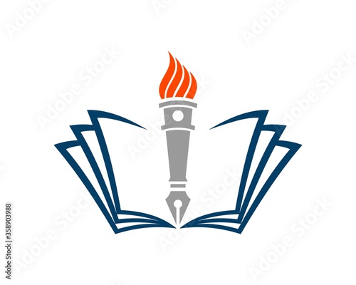 Education book with torch pen