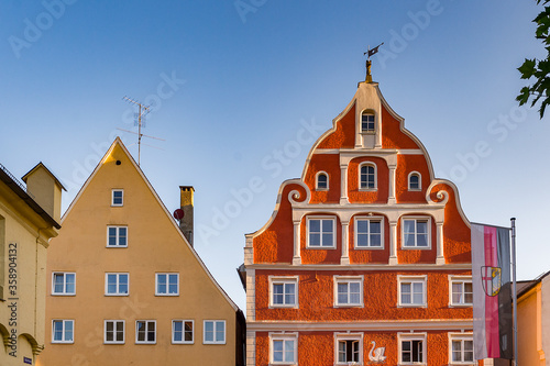 Fototapeta Naklejka Na Ścianę i Meble -  Architecture of Memmingen, a town in Swabia, Bavaria, Germany.
