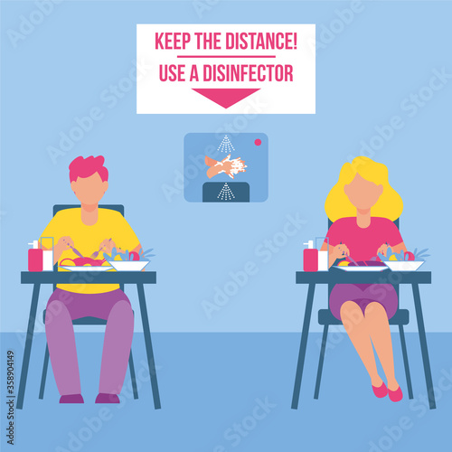 KEEP THE DICTANCE WHILE LUNCHING