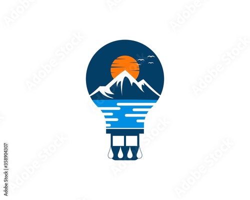 air balloon with mountain inside