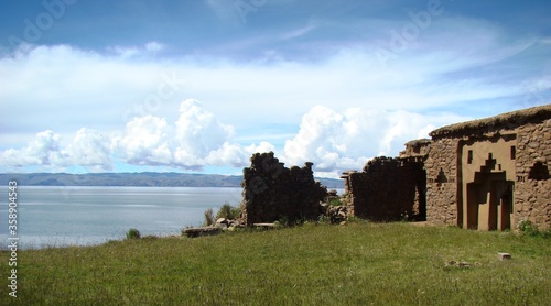 Wallpaper Mural Remainings of the Acllawasi (Temple of the virgings of the sun god) at Isla de la Luna (Moon Island) at Lake Titicaca, Bolivia Torontodigital.ca