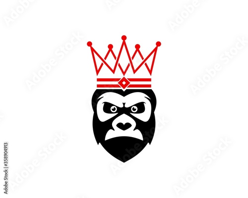 Gorilla with red crown on top