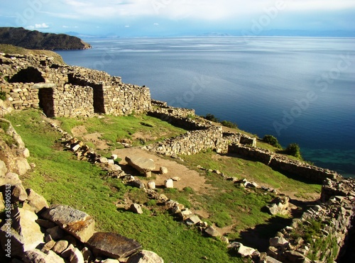 Ruins of Chinkana, in the Bay of Challa at Isla del Sol (Lake Titicaca, Bolivia)	